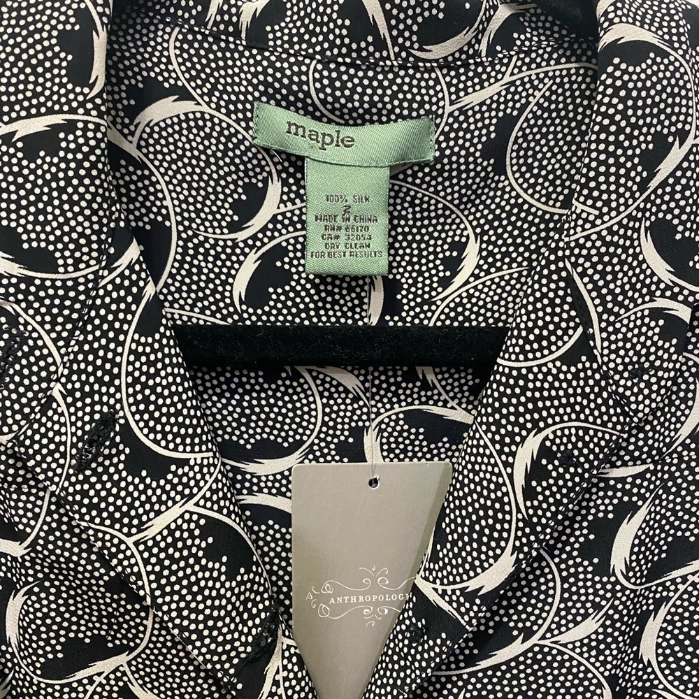 NEW! Anthropologie 100% Silk Aurinia Maple Feminine Blouse - Picture 8 of 8